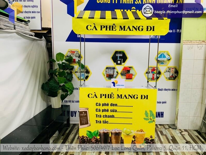 xe cà phê mang đi gấp gọn