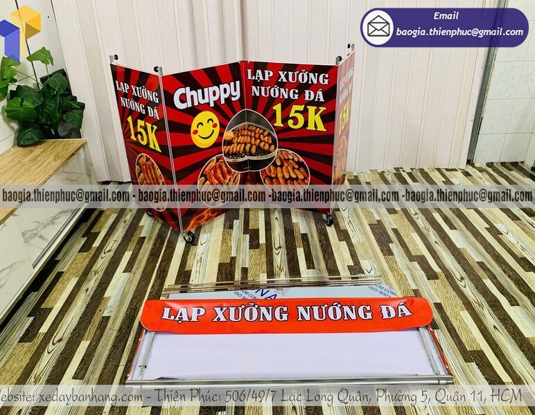 xe đẩy bán xiên nướng