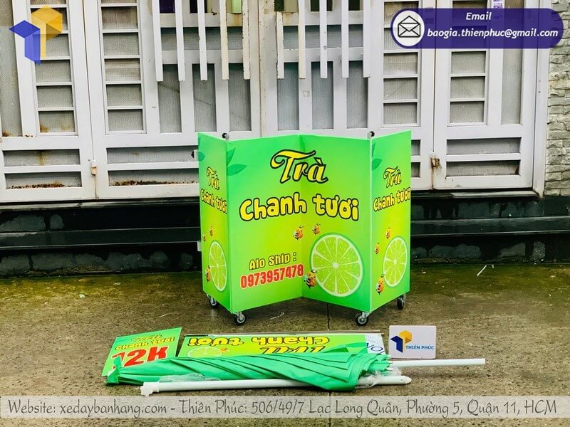 xe đẩy bán trà chanh