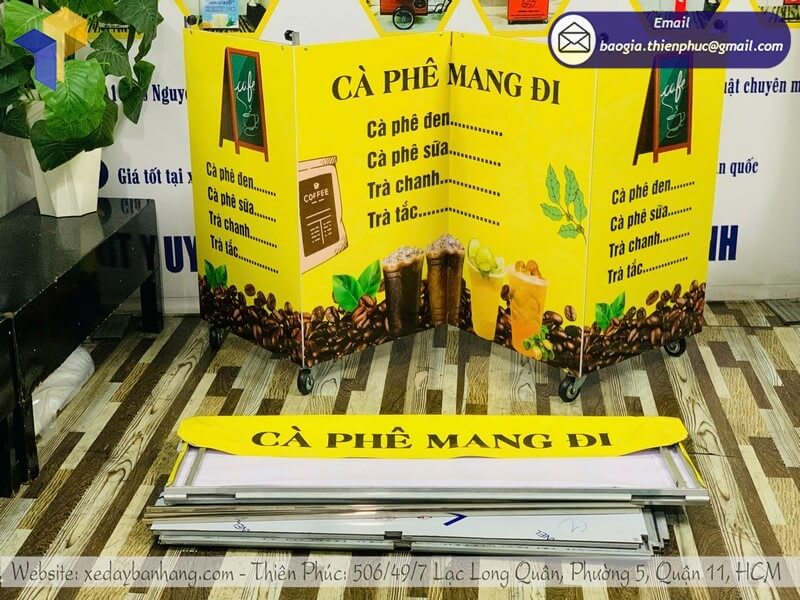 xe bán cà phê gấp gọn