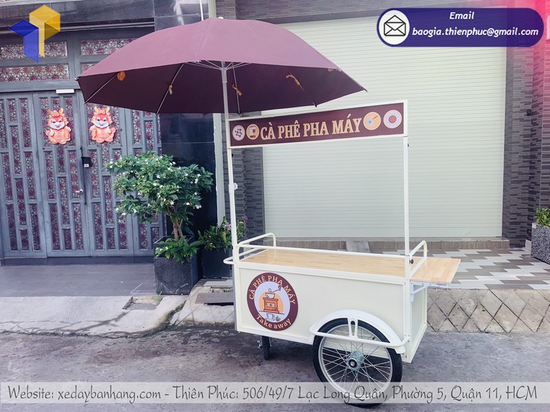 Xe 3 bánh bán cà phê mang đi đẹp