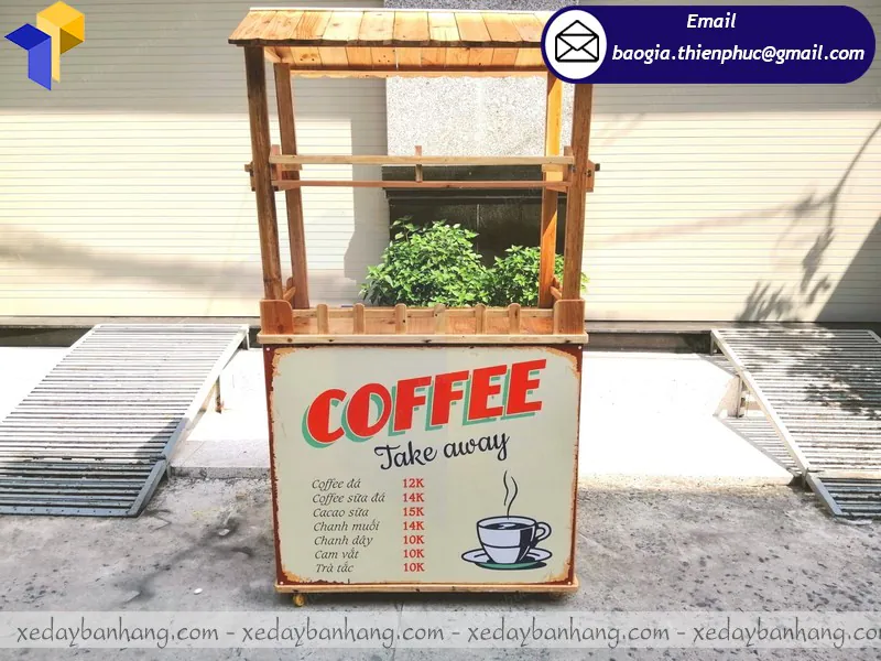 tủ gỗ bán cafe mang đi hcm