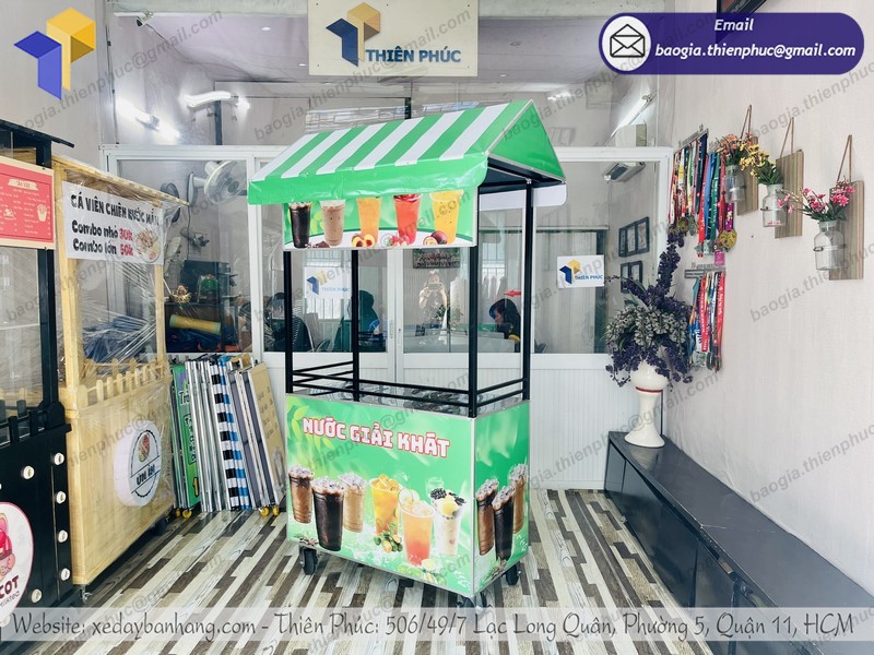 xe sắt bán cà phê di động đẹp